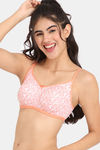Zivame Everyday Double Layered Non Wired 3/4th Coverage T-Shirt Bra - Peach Print — thumbnail 3